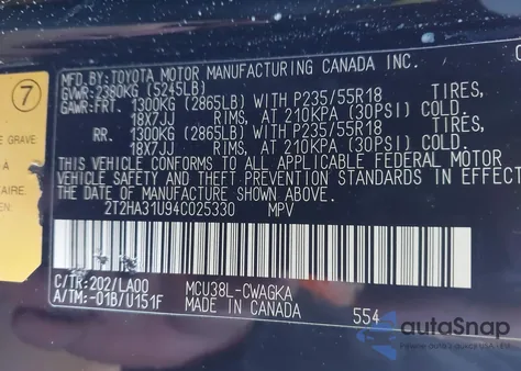 2004 Lexus Rx 330 из США, поврежденный, VIN 2T2HA31U94C025330